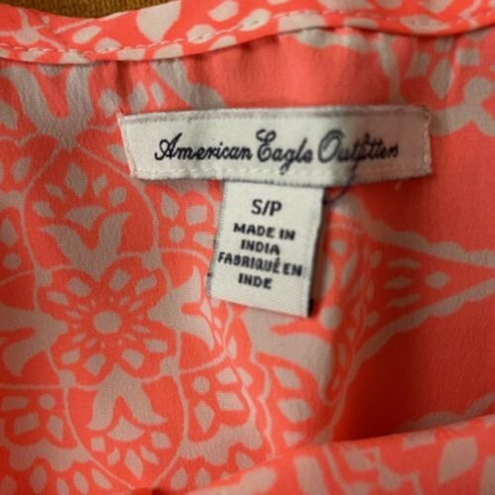 American Eagle Neon Orange Short A- Line‎ Dress Petite Small Bohemian​​​​​​ - Picture 7 of 8